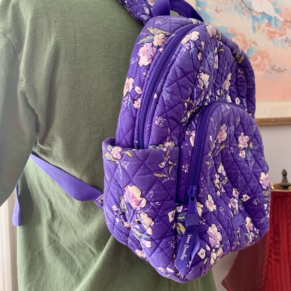 Vera Bradley Handbags - Vera Bradley Cotton Wild Roses Floral Small Travel Backpack